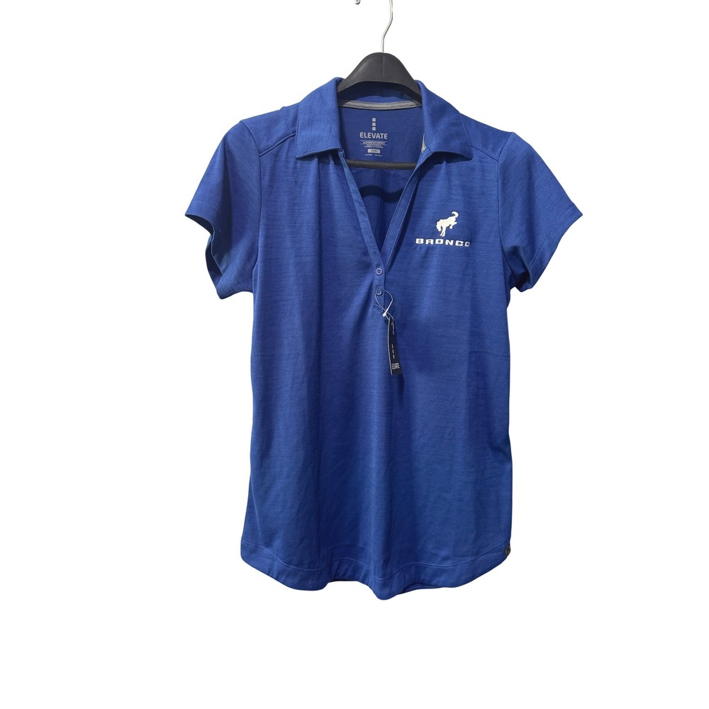 NWT Elevate Womens Ford Bronco Blue Short Sleeve Polo Shirt Size Medium NWT‎